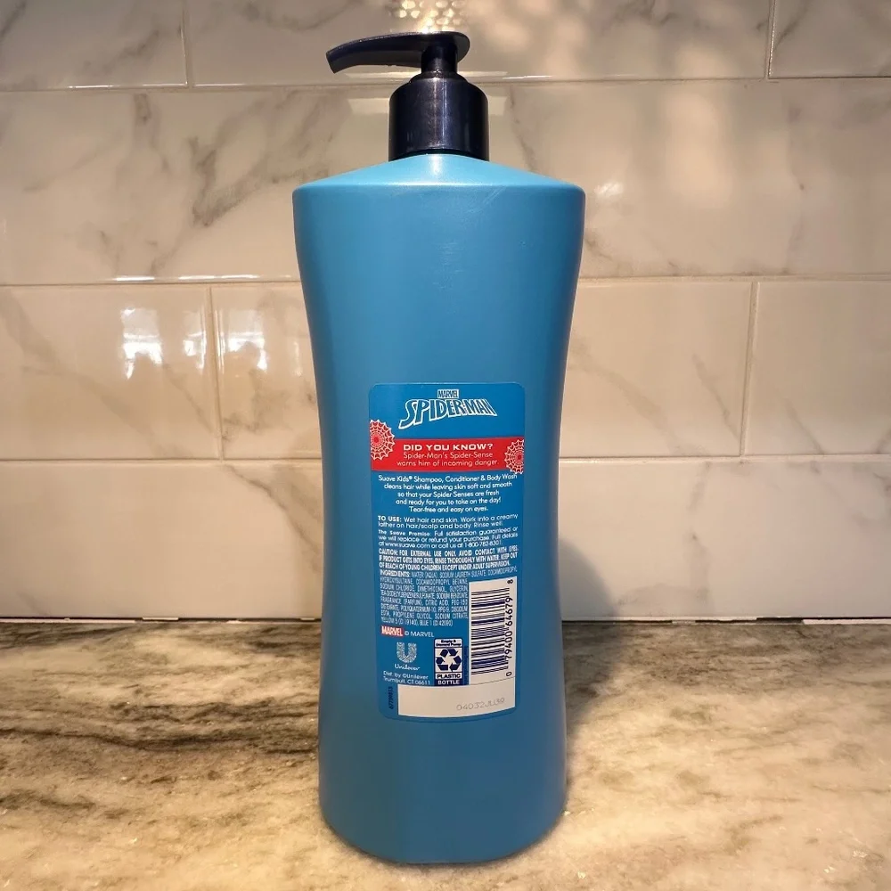 Suave Kids SPIDER-MAN 3 in 1 Shampoo Conditioner Body Wash Spider Sense 28oz NEW